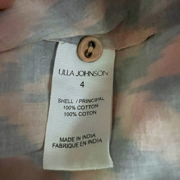 Ulla Johnson Rory Graphic-Print Cropped Blouse - size 4 - Picture 7 of 7